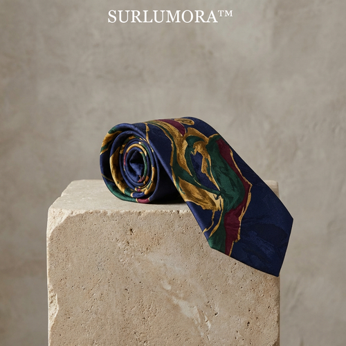 🎨Surlumora THE ABSTRACT CANVAS TIE-"Wear the art you wish to see in the world. A necktie that functions as a moving gallery piece, blending the fluid motion of silk with the bold strokes of modern impressionism."