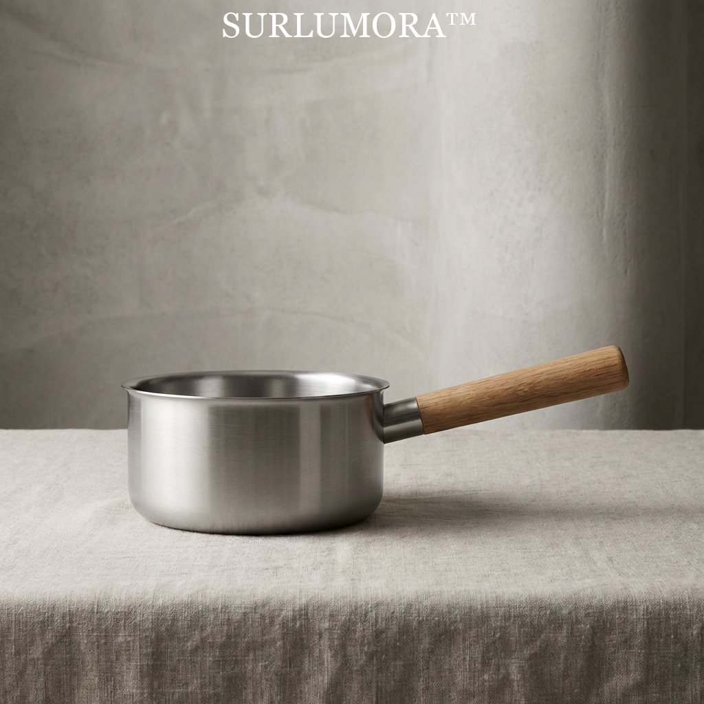 Surlumora™ THE ELEMENTAL SAUCEPAN-"Design is the silent ambassador of quality. A vessel that marries the cold precision of steel with the organic warmth of the forest."