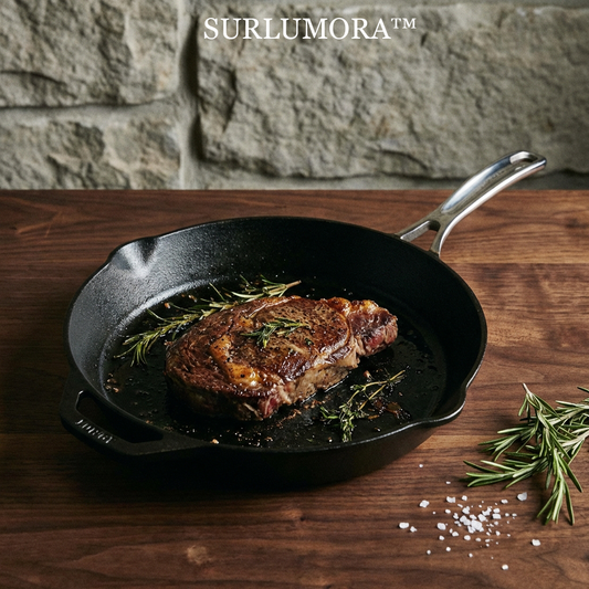 🥩Surlumora™ THE HERITAGE STEAK SKILLET-"Taste is born in the heat. Experience the definitive crust that only precision-cast iron can provide."